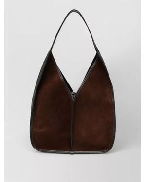 Hereu Calella Leather Hobo Tote Bag - Brown