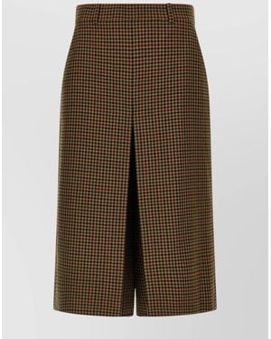 Saint Laurent Houndstooth Pattern Pants With Belt Loops - Green