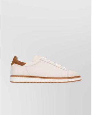 Brunello Cucinelli Flat Sole Round Toe Sneakers - Natural