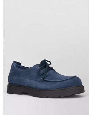 Birkenstock Lace Up Shoes Round Toe Rubber Sole - Blue