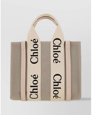 Chloé Tote Bag Structured Dual Handles - Natural