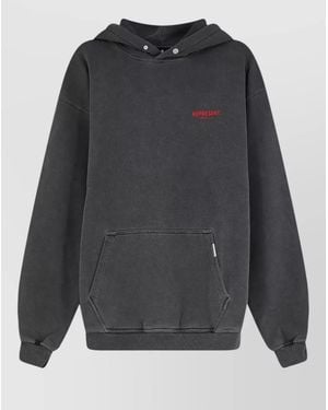 Represent Hooded Sweatshirt Drawstring Hood Front Pocket - Gray