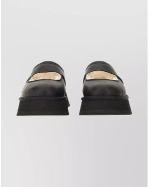 UGG Round Toe Lace-Up Shoes With Platform Sole - Black