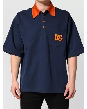 Dolce & Gabbana Short-Sleeve Polo Shirt - Blue