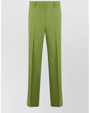 Weekend by Maxmara Virgin Wool Tailored Straight Cut Pants - Green