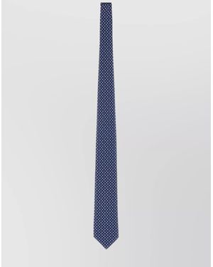 Ferragamo Slim Patterned Silk Tie - Blue
