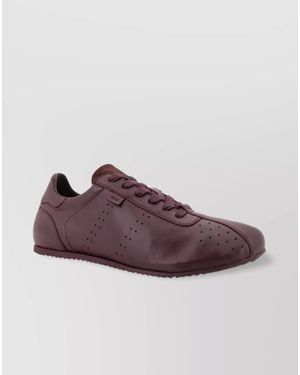 Ami Paris Leather Low-Top Trainers - Purple