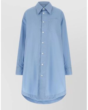 Ami Paris Ami De Coeur Signature Long Shirt Dress - Blue