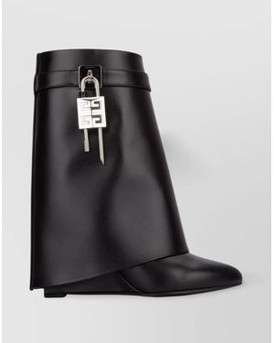 Givenchy Metallic Embellished Ankle Boots With Wedge Heel - Black