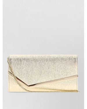 Jimmy Choo Emmie Brilliance Fabric Clutch Bag - Natural