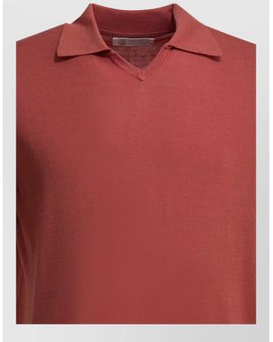 Brunello Cucinelli Cotton Short-Sleeve Polo Shirt - Red