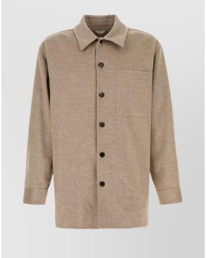 Bottega Veneta Cashmere Wool Shirt Jacket - Natural