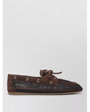 Miu Miu Lace Up Shoes Eyelet Mesh Rubber Sole - Multicolor