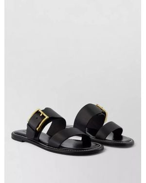 Ami Paris Leather Buckle Sandals - Black