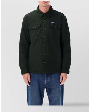 Patagonia Flannel Shirt With Collared Design And Pockets - Blue