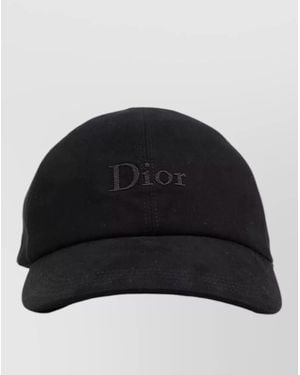 Dior Curved Brim Baseball Cap Structured Crown Design - Black