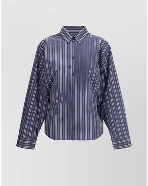 Balenciaga Oversized Striped Shirt Long Sleeves - Blue
