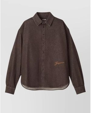 Jacquemus Denim Long-Sleeve Shirt - Brown