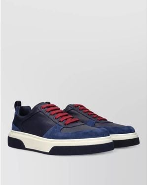 Ferragamo Leather Lace-Up Sneakers - Blue