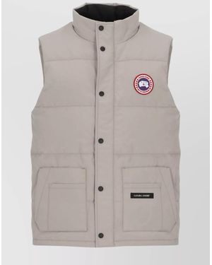 Canada Goose Padded Quilted Sleeveless Jacket Pockets - Grey