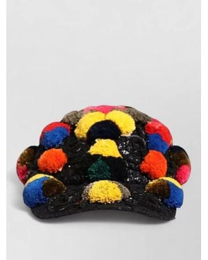 Dolce & Gabbana Pom Pom Sequin Embellished Hat - Blue