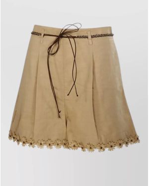 Zimmermann Cotton Knee-Length Shorts - Natural