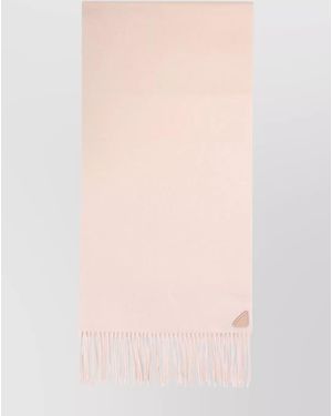 Prada Silk Cashmere Blend Scarf Fringe - Pink