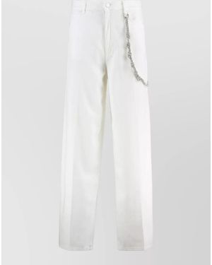 Pinko Lauryn High Waist Wide Leg Jeans - White