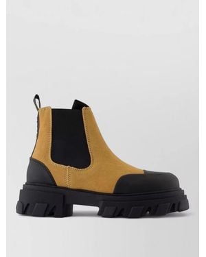Ganni Low Chelsea Ankle Boots Leather - Blue