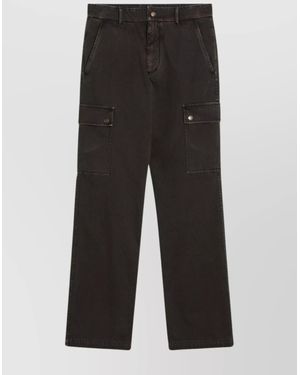 Burberry Cargo Pants With Straight Leg And Pockets - Black