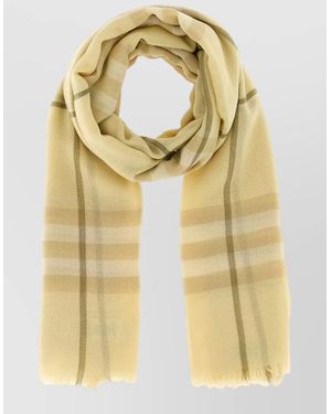 Burberry Embroidered Wool Scarf - Yellow