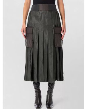 Sacai Nylon Pleated Skirt - Black