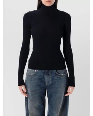 Balenciaga Lace Turtleneck Top - Blue