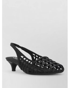 Ash Cutout Leather Slingback Pumps - Black