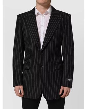 Dolce & Gabbana Striped Single Breasted Blazer - Black