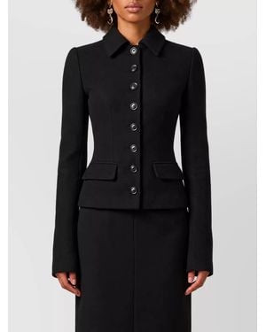 Dolce & Gabbana Virgin Wool Slim-Fit Single-Breasted Coat - Black