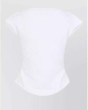 Alaïa Cotton Sleeveless Boat Neck Top - White