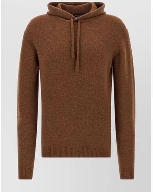 Roberto Collina Wool Hooded Jumper - Brown