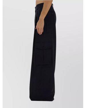 Dries Van Noten Wool Wide-Leg Trousers - Black