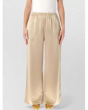 By Malene Birger Satin Wide-Leg Trousers - Natural