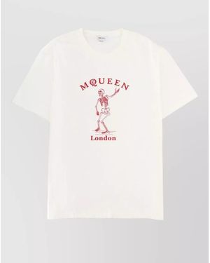 McQueen Printed Cotton T-Shirt - Natural