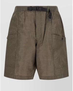Comme des Garçons Chequered Bermuda Shorts Adjustable Belt Design - Green