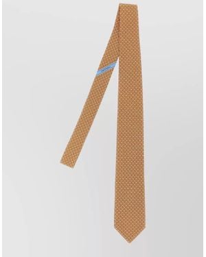 Ferragamo Silk Intreccio Tie - White