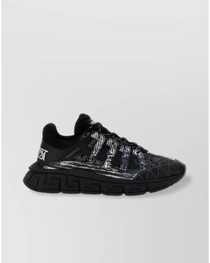 Versace Leather Low-Top Sneakers - Black