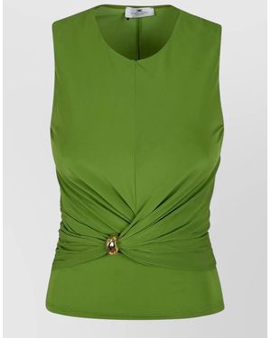 Elisabetta Franchi Draped Sleeveless Top - Green