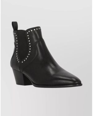 Ash Chelsea Ankle Boots Block Heel - Black
