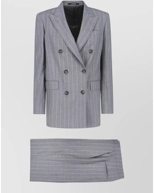 Tagliatore Tailored Suit Double Breasted Trousers Set - Grey