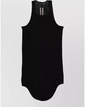 Rick Owens Longline Round Neck Sleeveless Lounge Top - Black