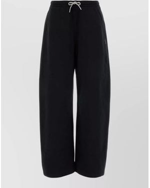 Alexander Wang Cotton Mid-Rise Straight-Leg Rhinestone Track Pants - Blue