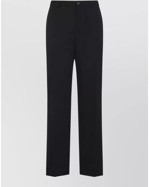 Balenciaga Wool Straight-Leg Tuxedo Trousers - Blue